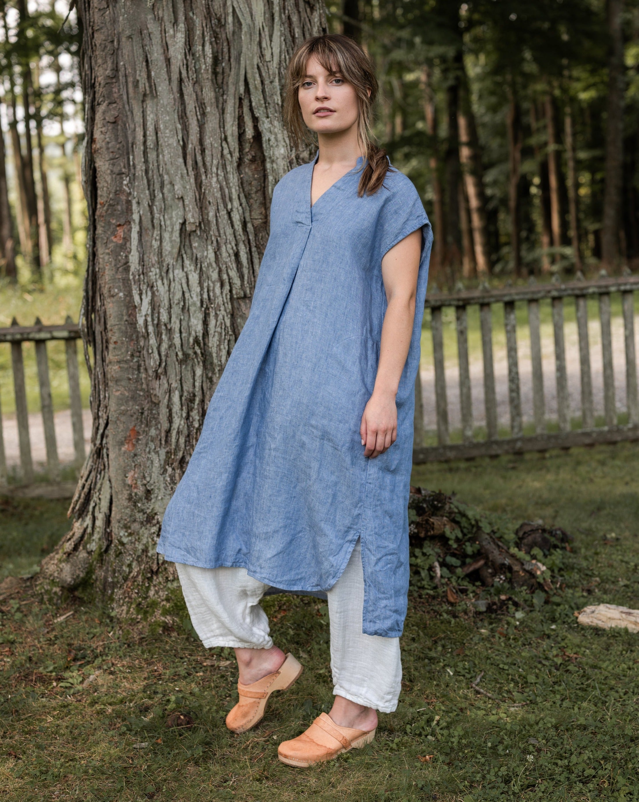 Florence Dress Sale Light Blue Twill / M