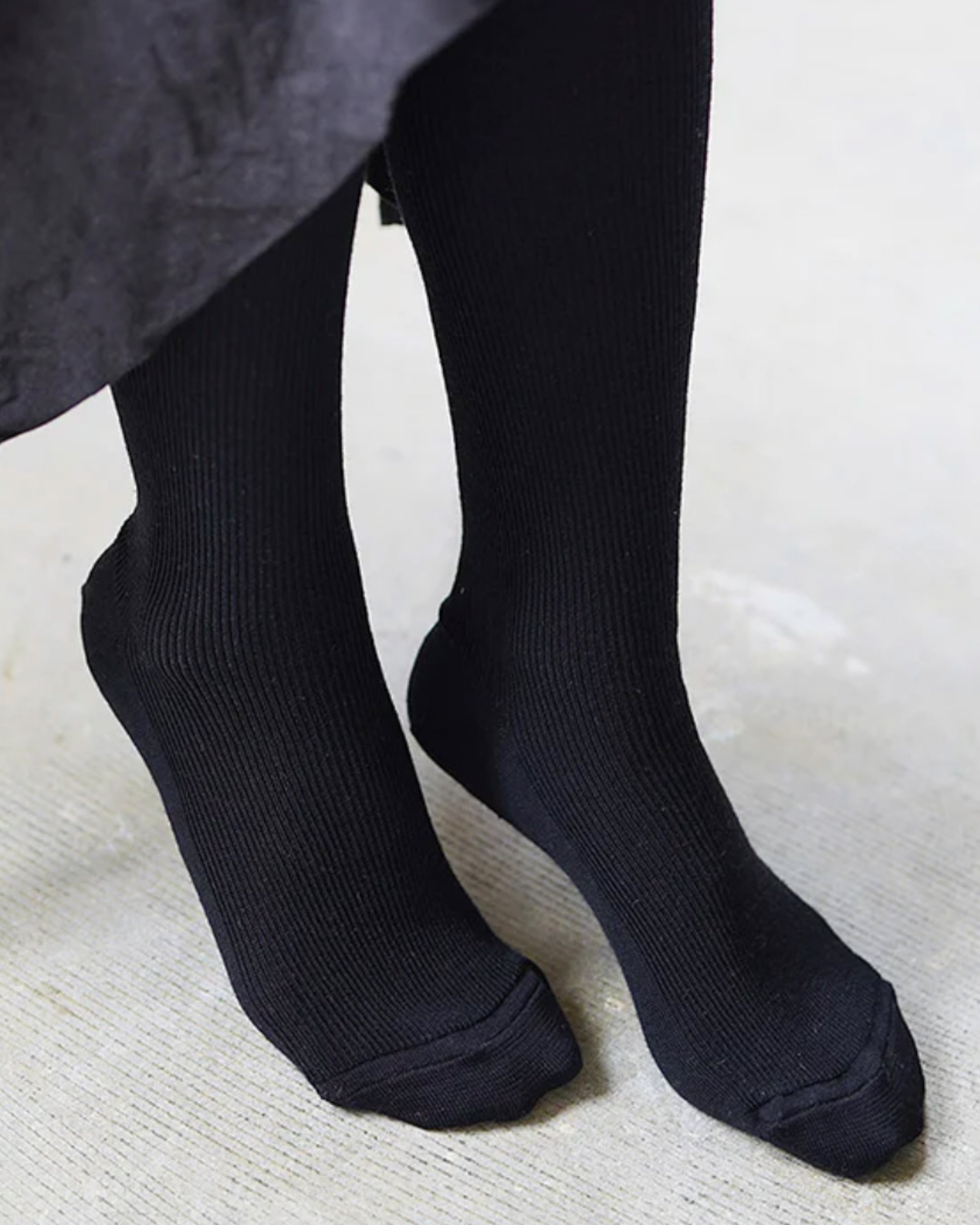 Donna Ethically Made Viscose and Merino Wool Tights Black 
