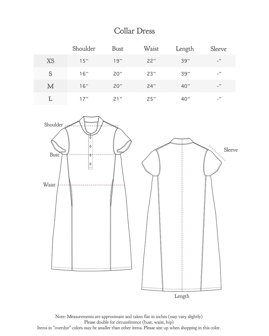 Size chart for Collar Dress