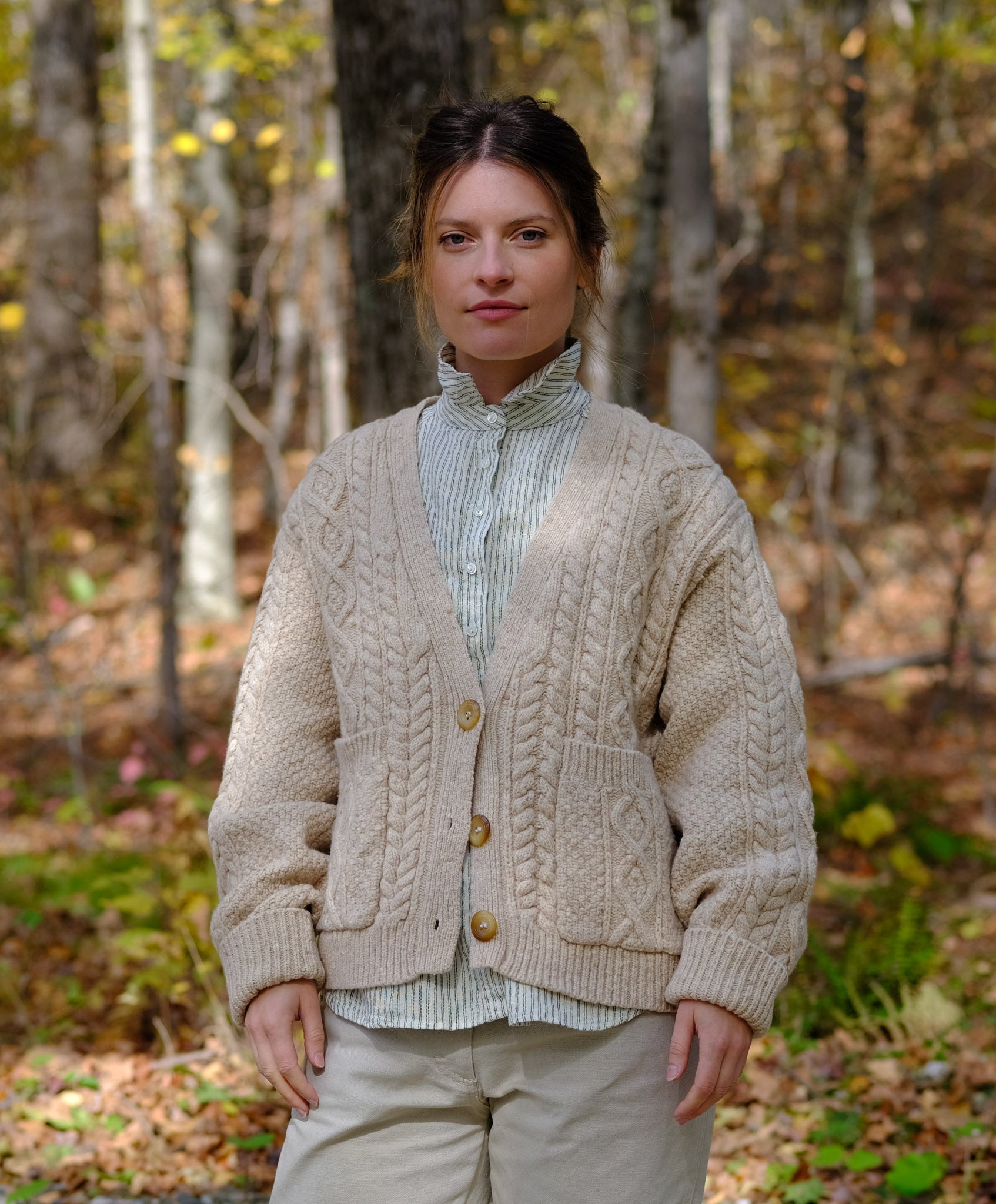 Saskia Aran Cable Knit Cardigan – artemesia