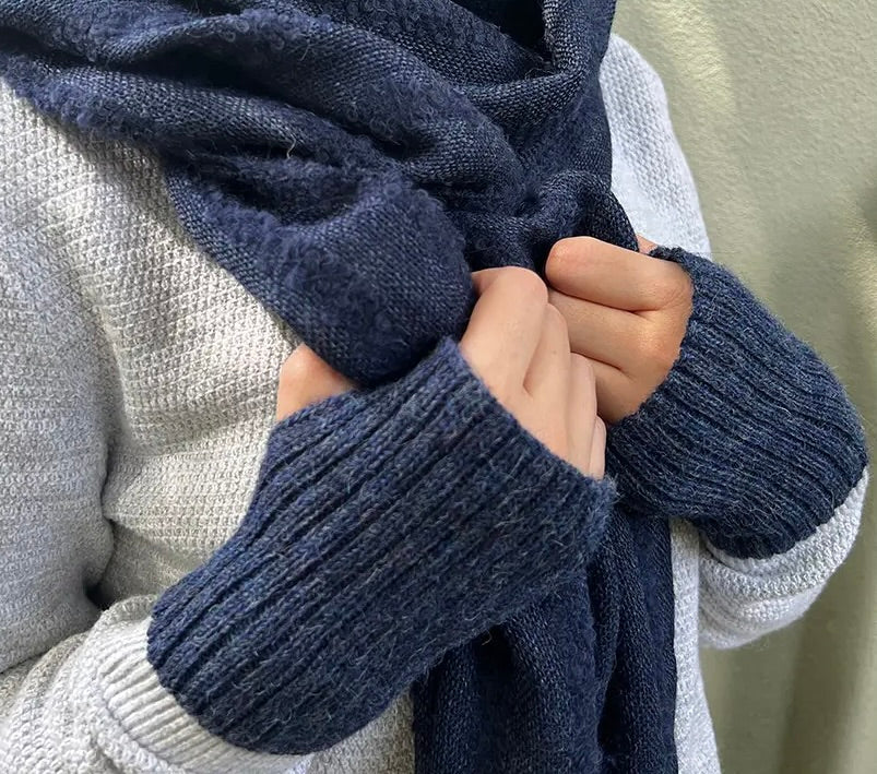 Ribbed Alpaca Fingerless Handwarmers